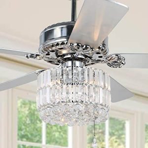52 Crystal Ceiling Fan with Lights and Remote Control Modern Chandelier Ceiling Fan