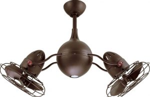 Matthews AQ-TB-MTL Acqua Indoor Outdoor Damp Location Dual Rotational Luxury Ceiling Fan with Light and Remote Control