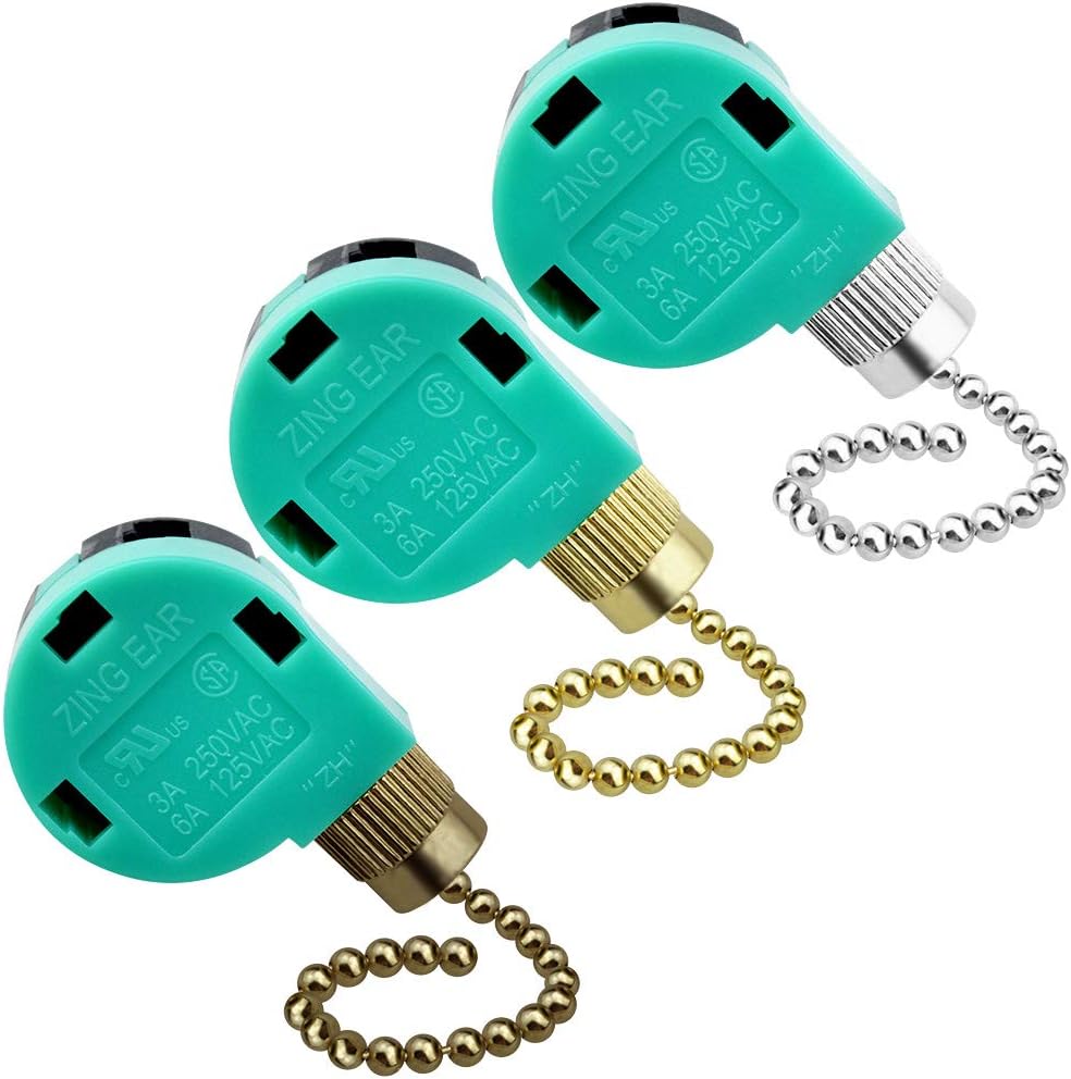 Zing Ear 3-speed ceiling fan pull chain switch replacement