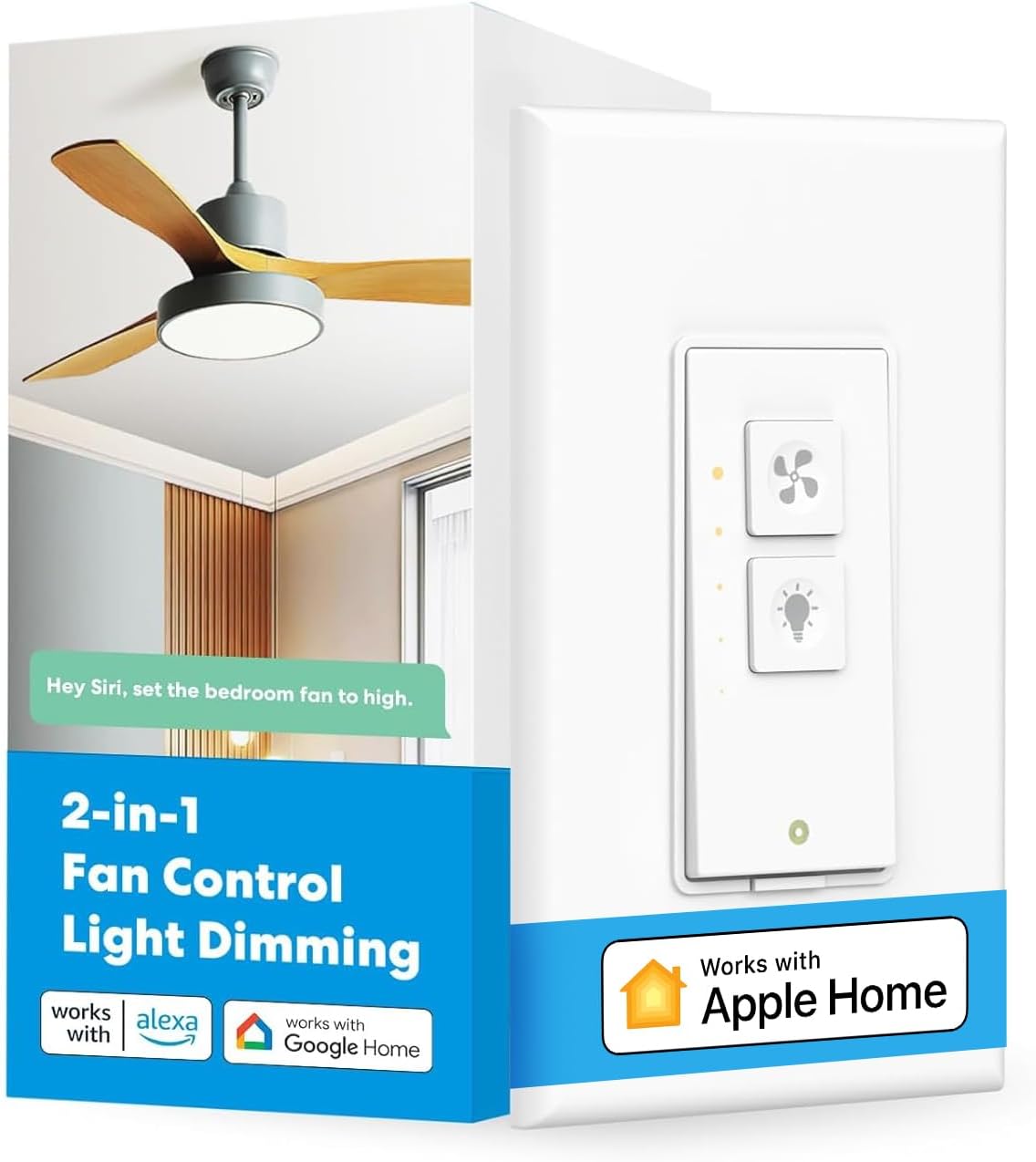 Meross MSS550X HomeKit smart ceiling fan and light switch