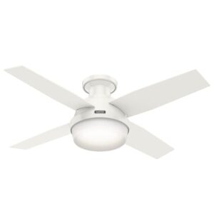 Low profile ceiling fan for a small room