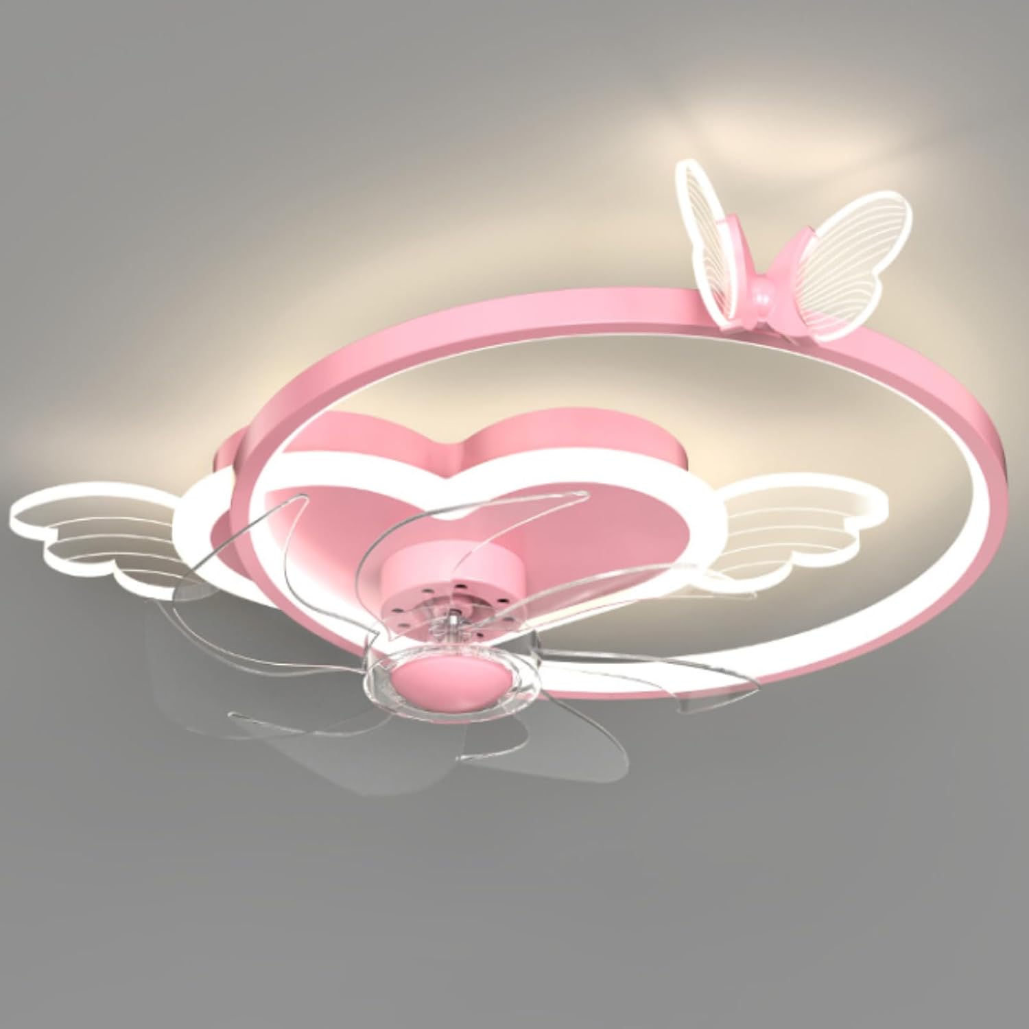 WANGXMF Butterfly Heart Fan