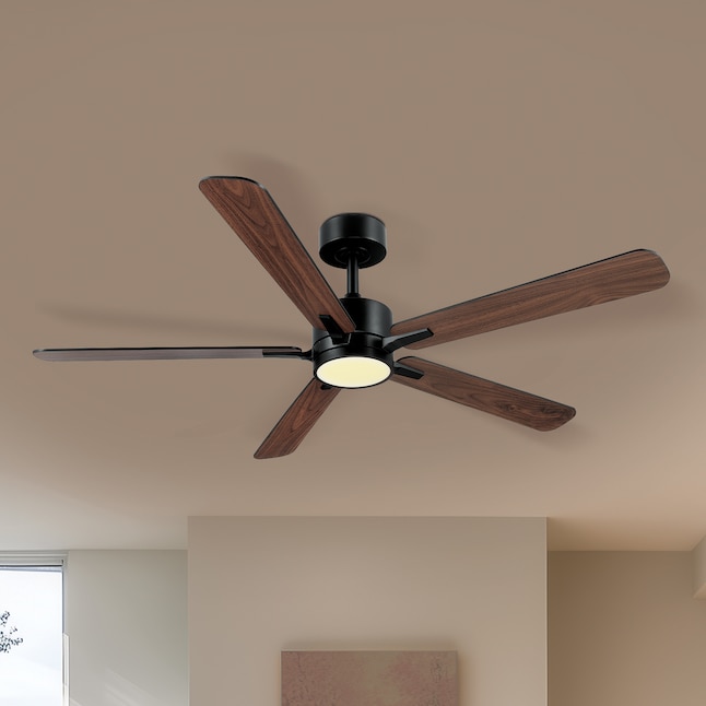 Harbor Breeze Northbrook 52-inch model 37000153 ceiling fan in matte black with walnut-facing blades